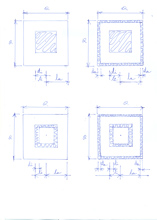 119 silencer with central splitter of square cross sections