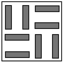Silencieux avec baffles séparateurs à orientation alternée pour la réduction du bruit (schéma de la section)