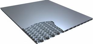 Honeycomb sandwich panel for soundproofing with superficial non perforated plate