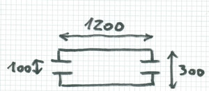 Esquisse (dessin à la main) de la chambre d’expansion simple de l’exemple de calcul avec le logiciel SILDIS<sup>®</sup> considéré