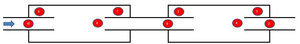 Schéma d’une chambre d’expansion double modélisée avec le logiciel SILDIS<sup>®</sup> (éléments en cascade)