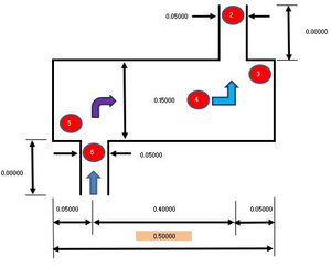 Silencieux réactif : chambre d’expansion simple avec entrée et sortie radiales (dimensions utilisées pour un exemple de calcul avec le logiciel SILDIS)